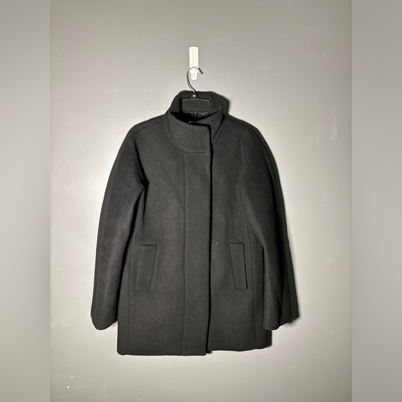 J.Crew Wool Blend City Coat in Black Womens Size 4 - Picture 2 of 5